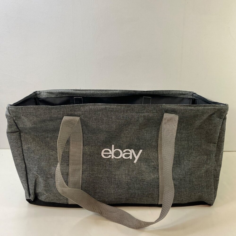 Ebay Logo Grey Fabric Tote Bag With Handles eBayana